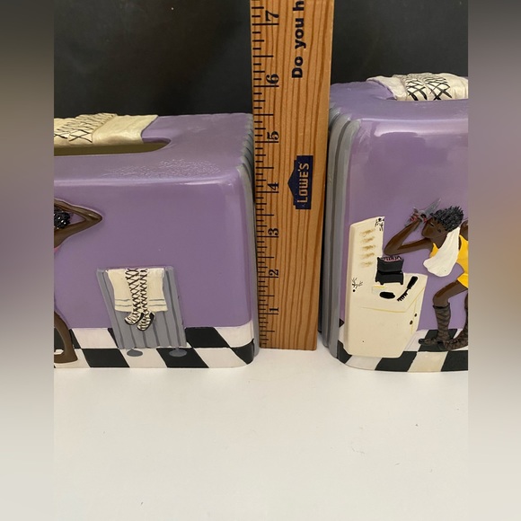 Annie Lee Glazed Resin "Primpin" Rectangle & Square Set of 2 Tissue Boxes Cover - Picture 2 of 16